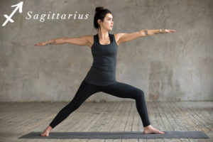 Warrior II for Sagittarius - check out more yoga poses for the zodiac signs