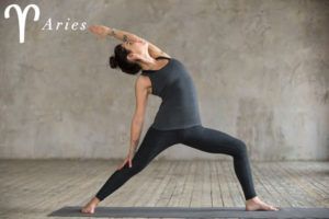 Warrior Poses for Aries - check out more yoga poses for the zodiac signs